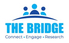 logo 3 people. The Bridge. Connect. Engage. Research.