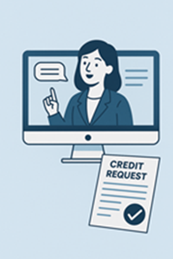 person speaking in a webinar