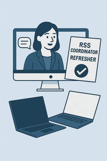 person speaking in a webinar