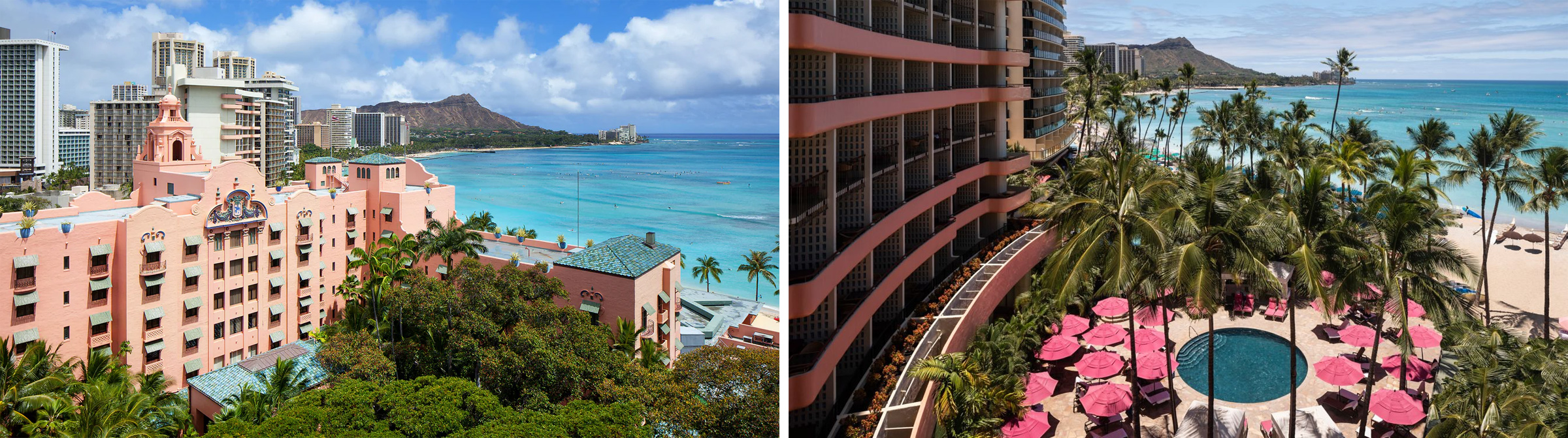 Royal Hawaiian Hotel Exterior and Pool.